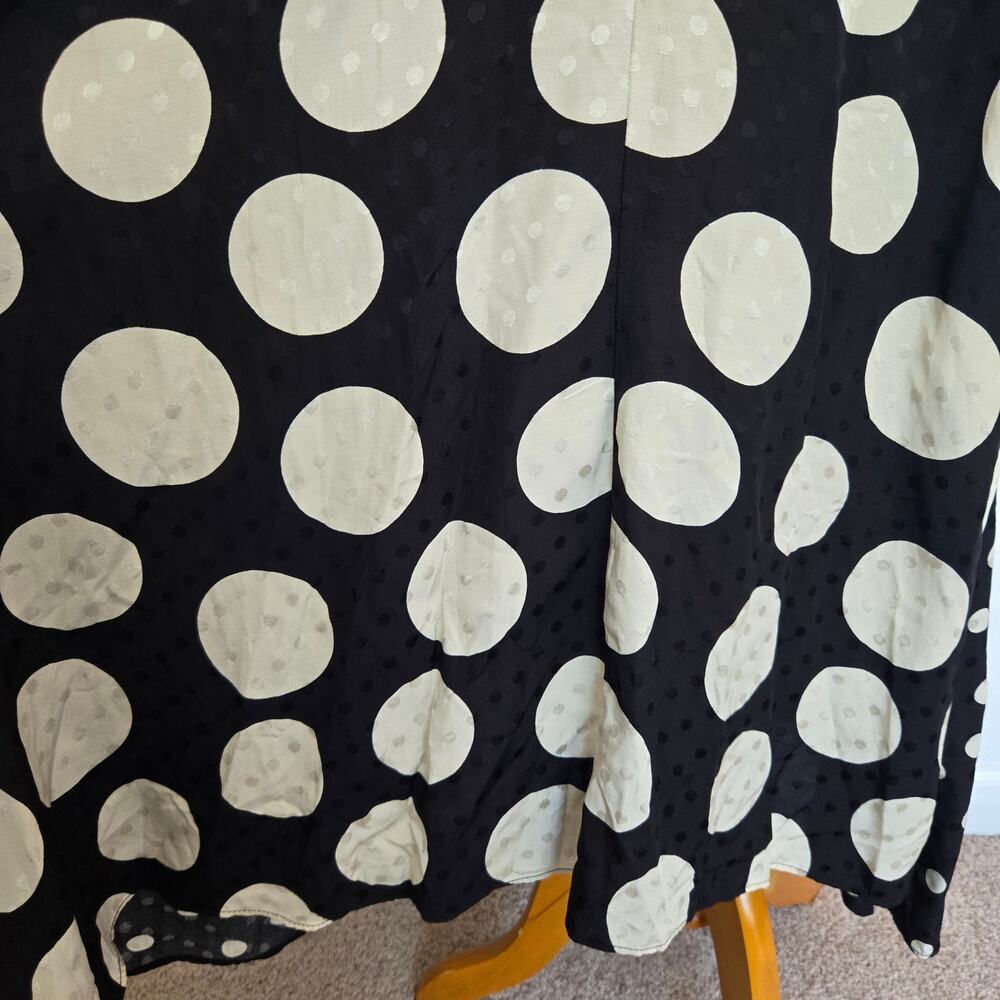 NWT Topshop Avant Garde Dress Polka Dot Plunging Maxi Mixed Dot Graphic Women 8 - Picture 7 of 14